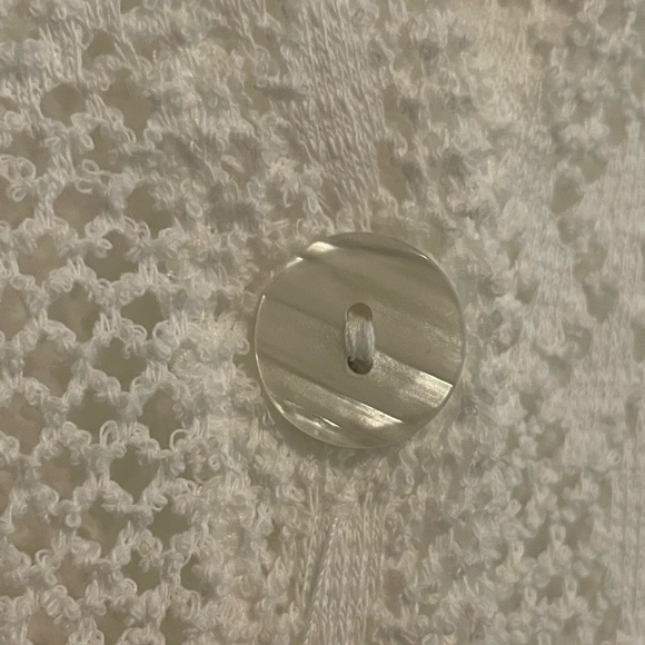 Madalana White and Black Eyelet Full Button Cover Up - Picture 7 of 14